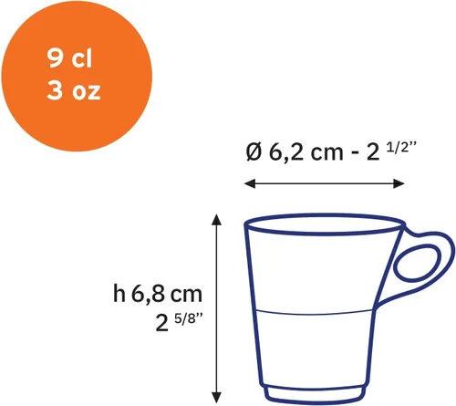 Vista 4 de Duralex Made In France - Taza de cristal de capricho (juego de 6), 3.12 onzas, transparente