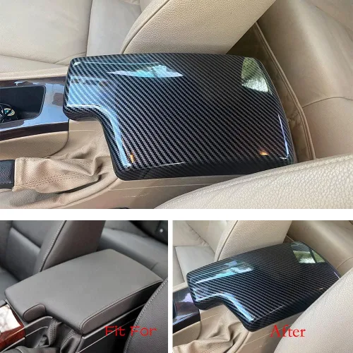 Vista 2 de para BMW Serie 3 E90 E91 E92 E93 2006-2012 ABS Cubierta de Caja de Almacenamiento de Cubierta de Tapa de Consola de Coche de Fibra de Carbono