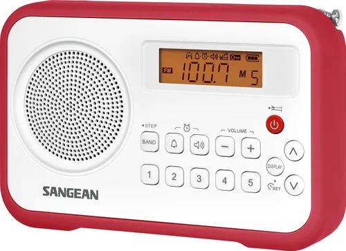 Vista 12 de Sangean PR-D18BK Radio digital portátil AM/FM/con parachoques protector (gris/negro) negro/gris