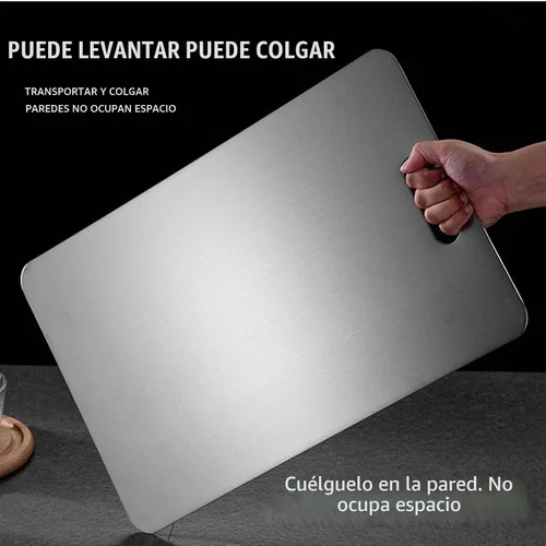 Vista 6 de Tabla de cortar de titanio, tabla de cortar de acero inoxidable, tablas de cortar de titanio 100% puro para cocina, perfecta para varias tareas