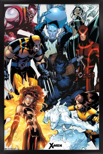 Vista 8 de Trends International Marvel Comics - The X-Men - Collage Wall Poster, 14.725" x 22.375", Barnwood Framed Version Versión enmarcada Barnwood