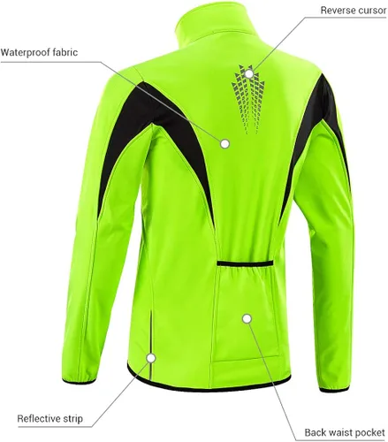 Vista 2 de Chaqueta térmica de forro polar para hombre chaqueta de ciclismo de montaña chaqueta de ciclismo de carretera de punto largo transpirable