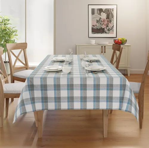 Vista 22 de Mantel de mesa rectangular - Cubierta de mesa - Algodón con costura mitrada - Fundas de mesa a cuadros para cocina, comedor, bodas, decoraciones