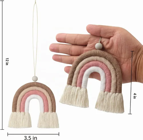 Vista 2 de BOHO GARDEN Macramé Rainbow Car Charm para coche Difusor de aceite - Sienna