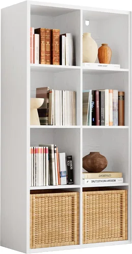 Vista 10 de IRONCK Organizador de almacenamiento de 8 cubos, estantería vertical reversible, color negro