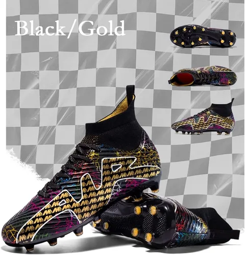 Vista 4 de DimaiGlobal Zapatos de fútbol para hombre, tacos de césped, zapatos de fútbol de alta calidad, transpirables, atléticos, botas de fútbol