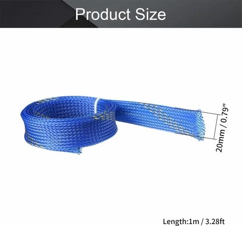 Vista 2 de Othmro 1 cable protector de cable expandible PET de 39.4 pulgadas/3.28 pies, cable de tubo de telar de 0.79 pulgadas de ancho, funda flexible