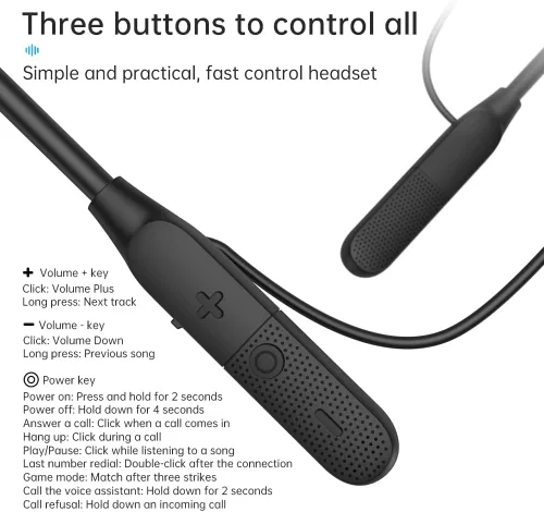 Vista 14 de LANDIBO Auriculares deportivos Bluetooth, 25 horas de tiempo de reproducción, auriculares inalámbricos 6.0 con micrófono, cancelación de ruido