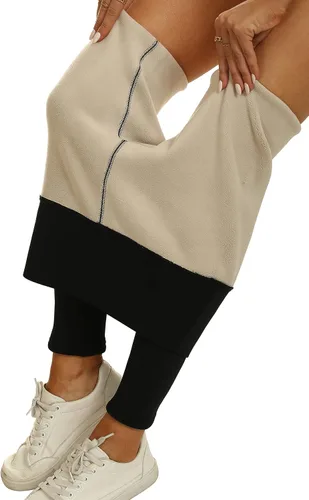 Vista 2 de Tengo Leggings con forro polar para mujer, cálidos, gruesos, térmicos, de cintura alta, pantalones de terciopelo XS-XXL