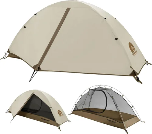 Vista 13 de Tienda de campaña para mochilero de 1/2 persona para camping, tienda de campaña ultraligera e impermeable, tienda de campaña compacta fácil