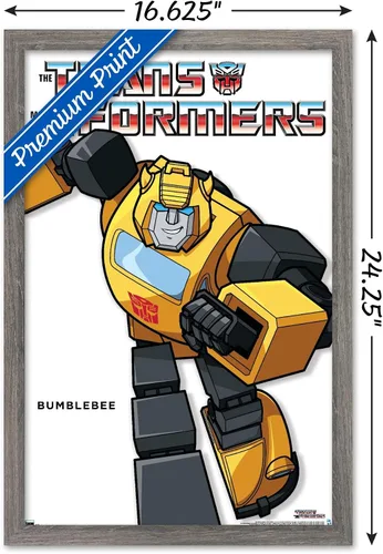 Vista 3 de Trends International Hasbro Transformers - Póster de pared de la serie Bumblebee Feature Series, 14.72 x 22.37 pulgadas, versión enmarcada de madera