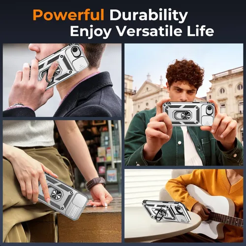 Vista 66 de Funda HakkTaoo para iPhone 13/iPhone 14 de 6.1 Pulgadas con Funda Deslizante para Cámara + Protector de Pantalla (2 Paquetes), Funda Protectora a