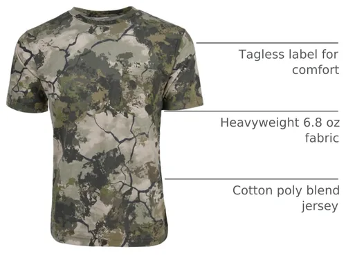 Vista 25 de King's Camo Camiseta de caza de manga corta de algodón Desierto sombra