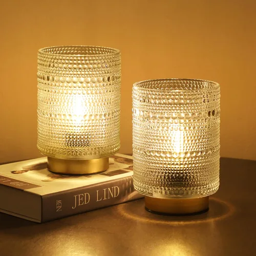 Vista 8 de Lámpara decorativa a pilas con temporizador para decoración de mesita de noche, estantería, pequeña lámpara de mesa decorativa inalámbrica
