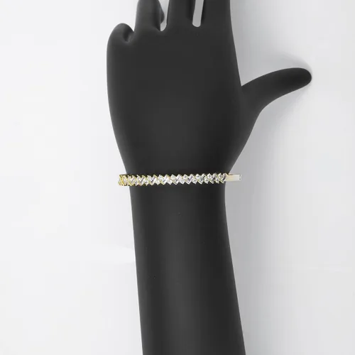 Vista 7 de Cowlyn Brazalete abierto de circonita cúbica pulsera de tenis clásica chapada en oro de 14 quilates joyería para mujeres y niñas no conocido