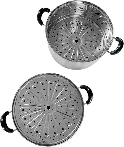 Vista 5 de 14 "(36cm) de acero inoxidable olla de vapor de 2 niveles de múltiples capas de vapor de la pila caldera