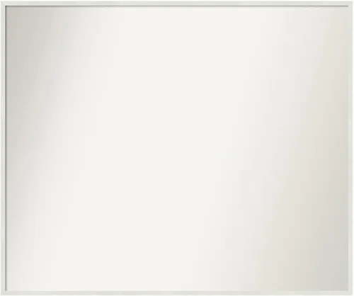 Vista 112 de Amanti Art Espejo de baño blanco para sobre el fregadero, 22 x 45 pulgadas, espejo de tocador rectangular blanco Lucie, marco de madera moderno