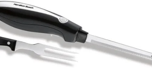 Vista 2 de Hamilton Beach Cuchillo eléctrico, con hoja de acero inoxidable y mango de diseño ergonómico para un fácil agarre, con un estuche limpio