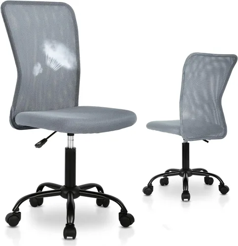 Vista 10 de Sillas de Oficina en Casa Sillas de Escritorio Pequeñas Ergonómicas Sin Brazos para Computadora Sillas Cómodas con Ruedas Silla de Tarea Silla