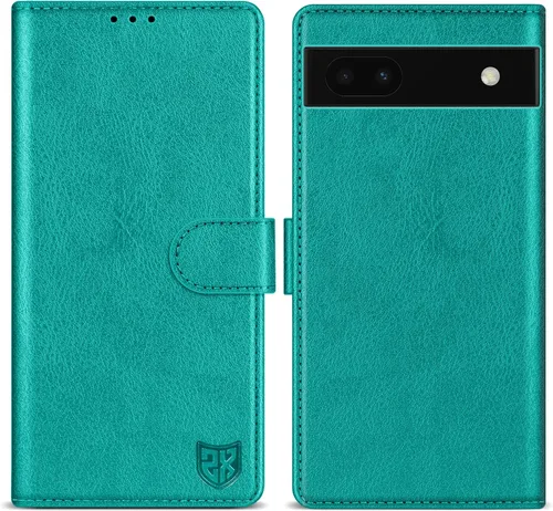 Vista 11 de ZZXX Funda tipo cartera para Google Pixel 6a con bloqueo RFID, ranura para tarjetas, función atril, cierre magnético, funda protectora de cuero