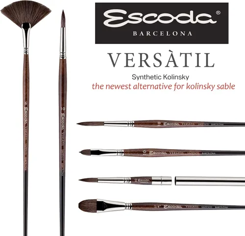 Vista 4 de Speedball Art Products Escoda Versatil Series - Pincel para artistas al óleo y acrílico, tamaño 0, brillante