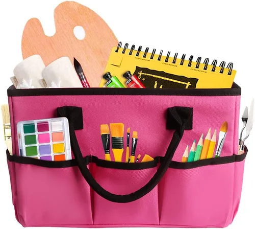 Vista 10 de ZKOO Organizador de Almacenamiento de Suministros de Arte Caddy, Bolsas de Transporte para Manualidades con Bolsillos para Organización de Álbumes