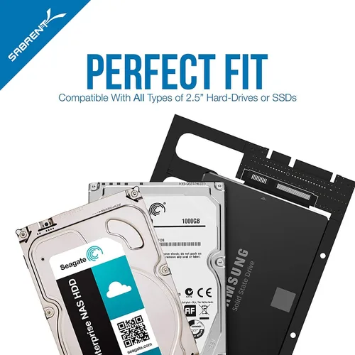 Vista 3 de SABRENT Kit de montaje de convertidor de bahía SATA de 3.5" SSD y SATA a sobremesa (BK-PCBS)