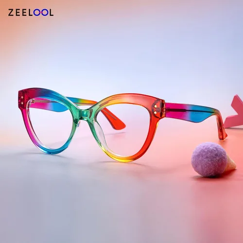 Vista 3 de Zeelool Gafas de bloqueo de luz azul con estilo ojo de gato para mujer Rosalee ZJGT701440