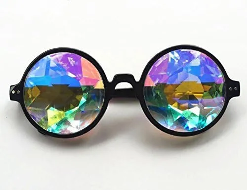 Vista 2 de Lentes caleidoscópicos para festivales lentes de cristal con difracción de prismas con colores de arco iris