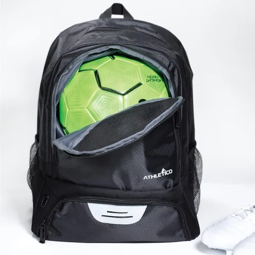 Vista 7 de Athletico - Mochila de fútbol juvenil, mochilas para baloncesto, voleibol y fútbol americano Incluye compartimentos separados para tacos y pelota