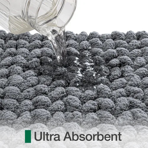 Vista 5 de LUMI Alfombra de Baño de Lujo, Tapete de Baño Ultra Suave de Secado Rápido, Alfombra de Baño Antideslizante Absorbente de Chenilla Gruesa, Tapete