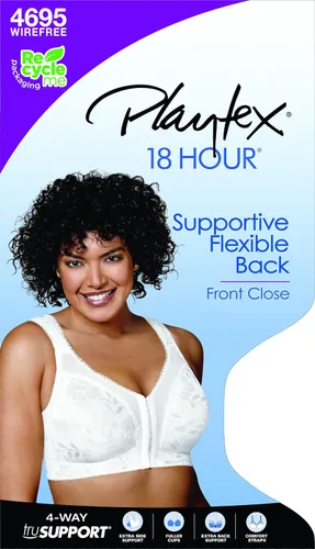 Vista 4 de Playtex #4695B Corpiño con cierre frontal y espalda flexible, para mujer.