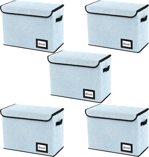 Vista 38 de Caja de Almacenamiento de Cómics, 15.8" X 7.8" X 11.8", Resistente Plegable Contiene 160-180 Cómics Contenedor Organizador Estante