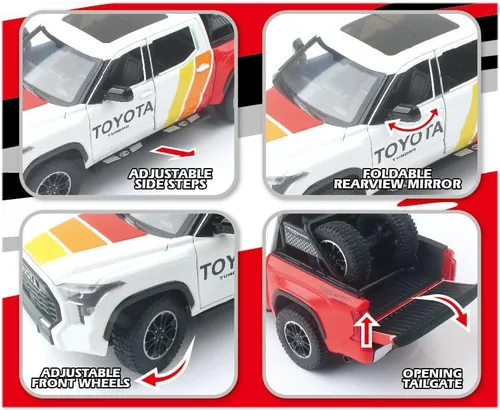 Vista 4 de Toyota Tundra TRD 4x4 Off Road - Camión modelo fundido a escala 1:24 (negro)