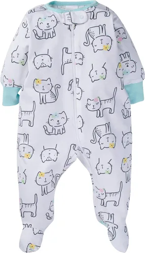 Vista 3 de Onesies - Paquete de 4 pijamas con piecitos para bebés y niñas pequeñas