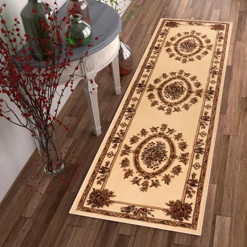 Vista 17 de Alfombra de pastoral con medallón de tejido suave y grueso, estilo europeo, con diseño floral y tradicional, fácil de limpiar, moderna, clásica