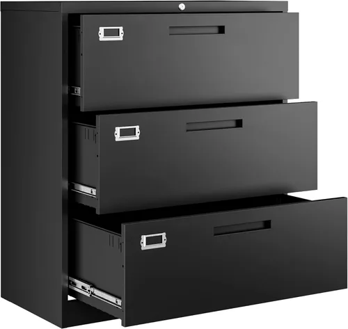 Vista 15 de Letaya Archivador de 2 cajones con cerradura, archivador lateral de metal para oficina en casa, tamaño carta/legal/A4