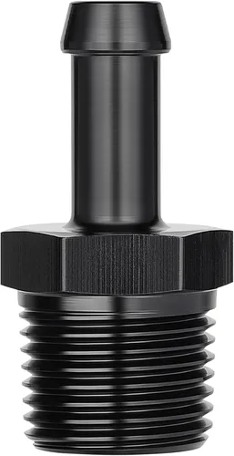 Vista 14 de EVIL ENERGY Adaptador de Conexión de Púa de Manguera 1/2" NPT Macho a 1/2" 45 Grados de Aluminio Negro