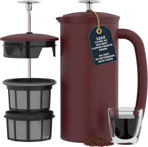 Vista 11 de ESPRO P7 Prensa francesa, 18 onzas, azul envejecimiento, cafetera de acero inoxidable Azul (Aegean Blue)