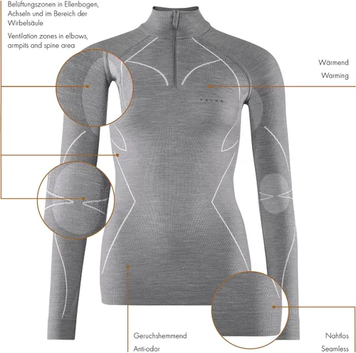Vista 4 de FALKE - Camisa extra cálida para mujer con cremallera y cuello - negro