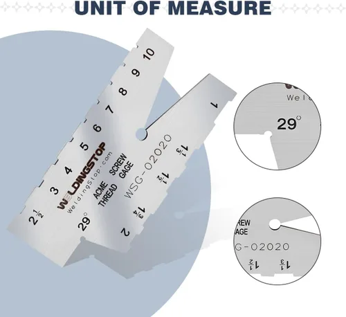 Vista 2 de ACME TORNILLO INDIVIDUAL DE ROSCA 29 GRADOS GRINDING GAGE HERRAMIENTA Grabado láser S/S