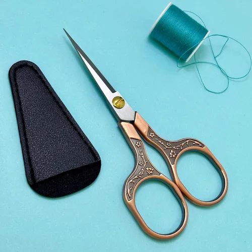 Vista 2 de Tijeras pequeñas y afiladas para cortar cabello, barba, cejas, nariz, vello facial, belleza Tijeras de corte de costura para bordado, tela