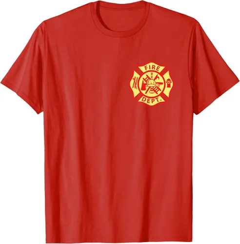 Vista 104 de Camiseta con logotipo de bomberos con símbolo de bombero, Negro