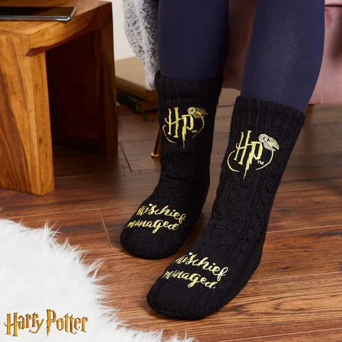 Vista 5 de Harry Potter Slipper Socks, Women Knitted Fluffy Socks, Xmas Stocking Fillers