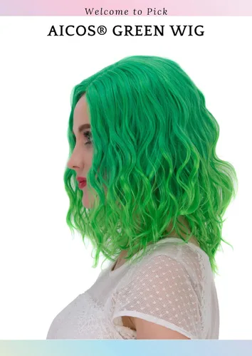 Vista 6 de Aicos Fashion - Peluca de pelo corto y rizado de 35 cm, resistente al calor, para uso diario o para carnaval, fiesta de disfraces, cosplay, peluca