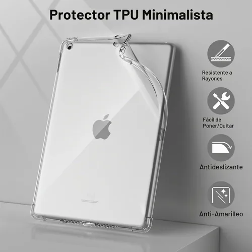 Vista 3 de Blosomeet Funda transparente para iPad de 9ª generación 2021 y iPad de 8ª generación 2020 y iPad de 7ª generación 2019 de 10.2 pulgadas con diseño