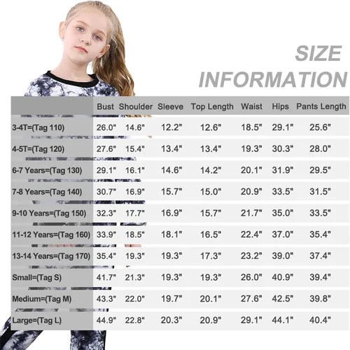 Vista 6 de Betusline Conjuntos de 2 piezas para niñas, lindos conjuntos de ropa de otoño e invierno, 4T-14 años