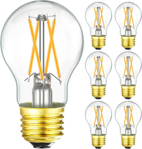 Vista 9 de Leools Bombilla LED ámbar E26 regulable de 6 W igual a 60 W, bombilla LED Edison vintage AC120V 2700K A15 bombilla LED para ventilador de techo