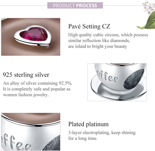 Vista 108 de Abalorios de plata de ley para pulseras, collares, familia para siempre, circonita cúbica, regalo de joyería para mujeres