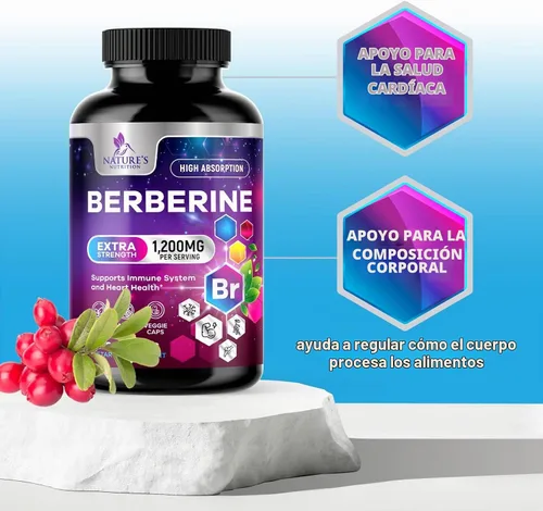 Vista 6 de Berberine HCl Blend 1200mg por porción - Suplemento de apoyo
